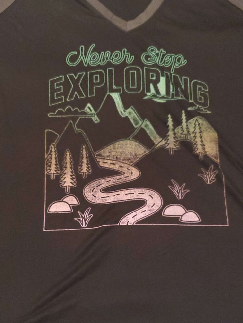 Torrid Black & Gray 'Never Stop Exploring' Long-Sleeve Shirt size 3X - Picture 3 of 5